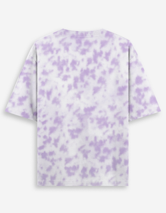 Unisex Tie Dye Oversized White Lavender T-Shirt - Image 2