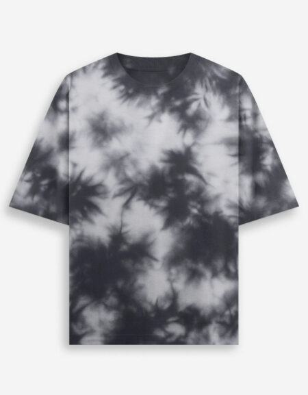 Unisex Tie Dye Oversized White Black T-Shirt