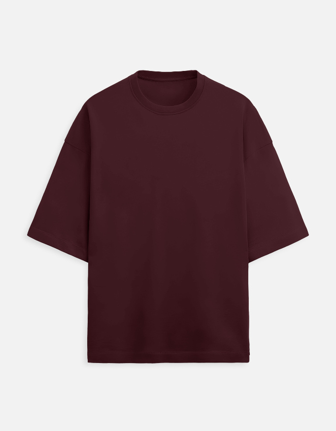 Terry Oversized Maroon Tee