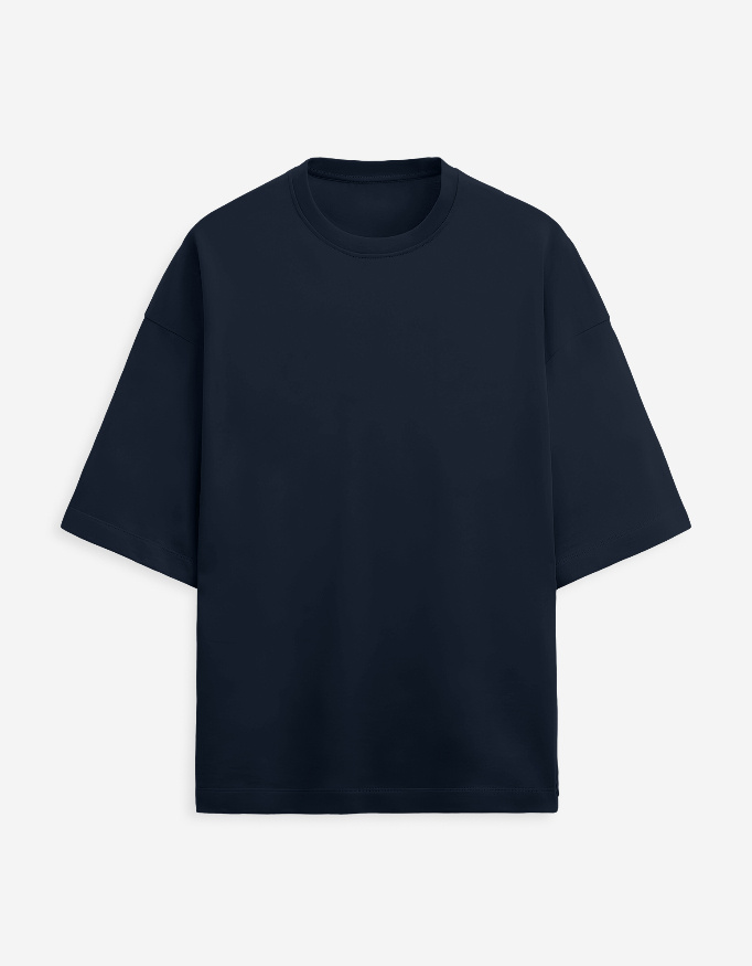 Terry Oversized Navy Blue Tee