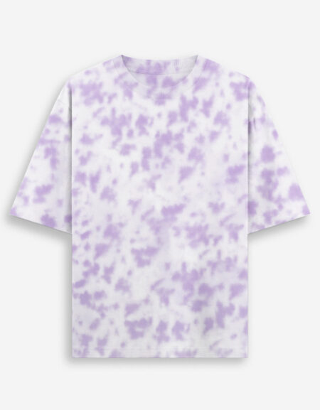 Unisex Tie Dye Oversized White Lavender T-Shirt