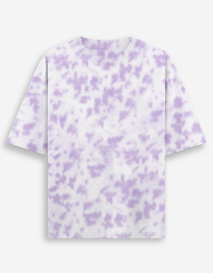 Unisex Tie Dye Oversized White Lavender T-Shirt