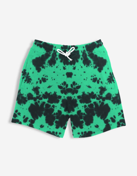 Unisex Tie Dye Green Black Shorts