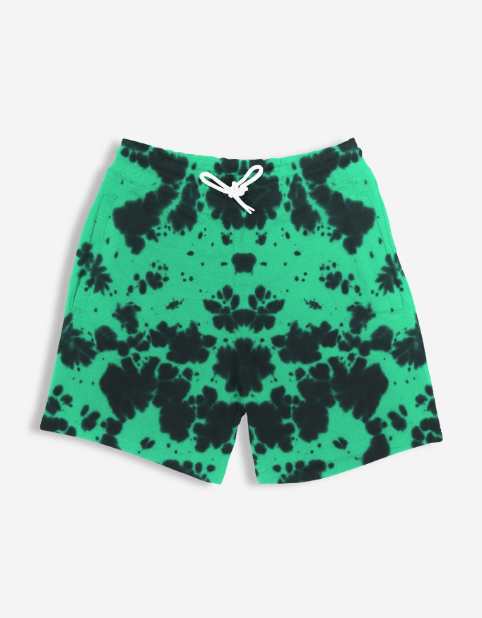 Unisex Tie Dye Green Black Shorts