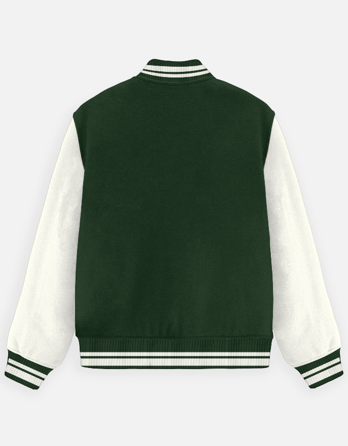 Bottle Green Varsity Jacket - Image 2