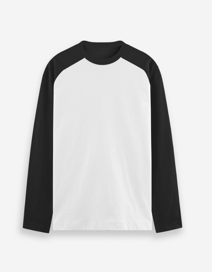 Black White Raglan T-Shirt