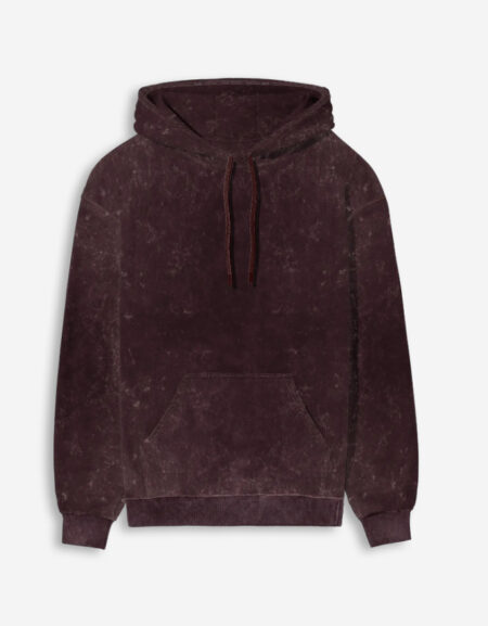 Maroon Acid Washed Hoodie