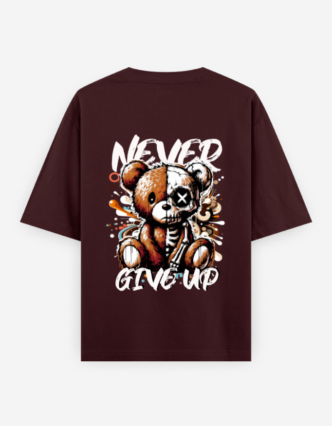 Never Give Up Teddy Oversized T-Shirt