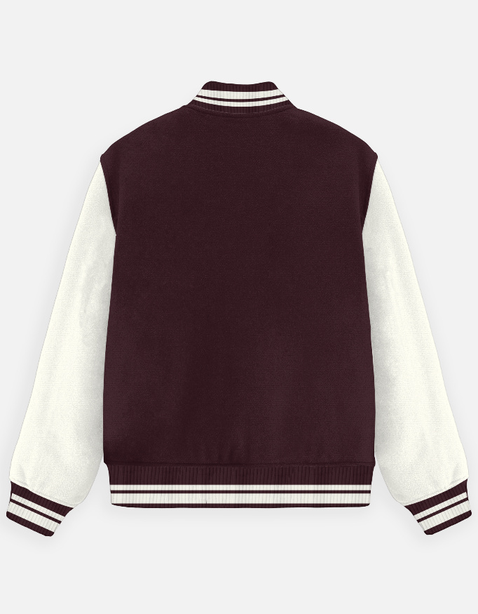 STYQ Unisex Maroon Varsity Jacket - Image 2