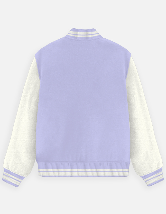 STYQ Unisex Lavender Varsity Jacket - Image 2