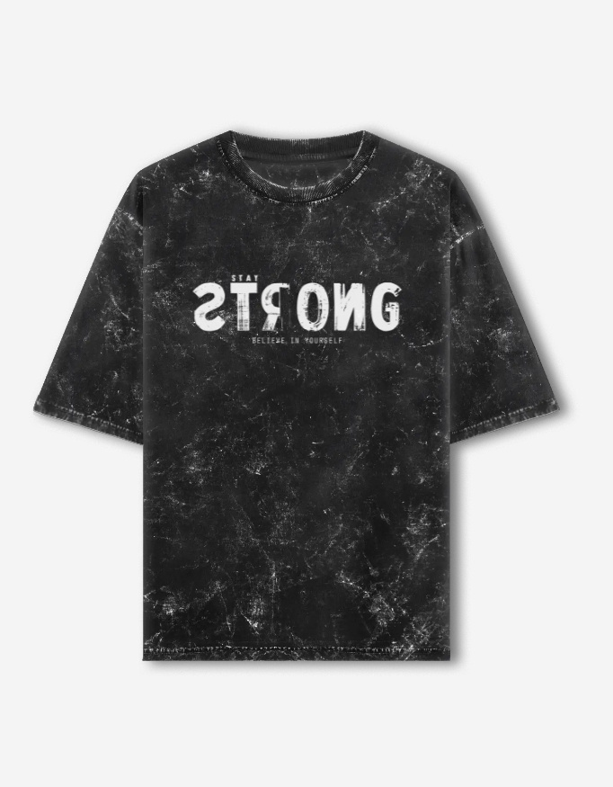Stay Strong Acid Washed Oversized T-Shirt - Image 10