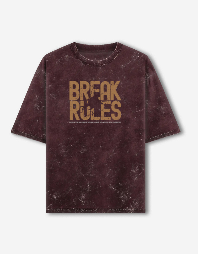 Break Rules Acid Washed Oversized T-Shirt
