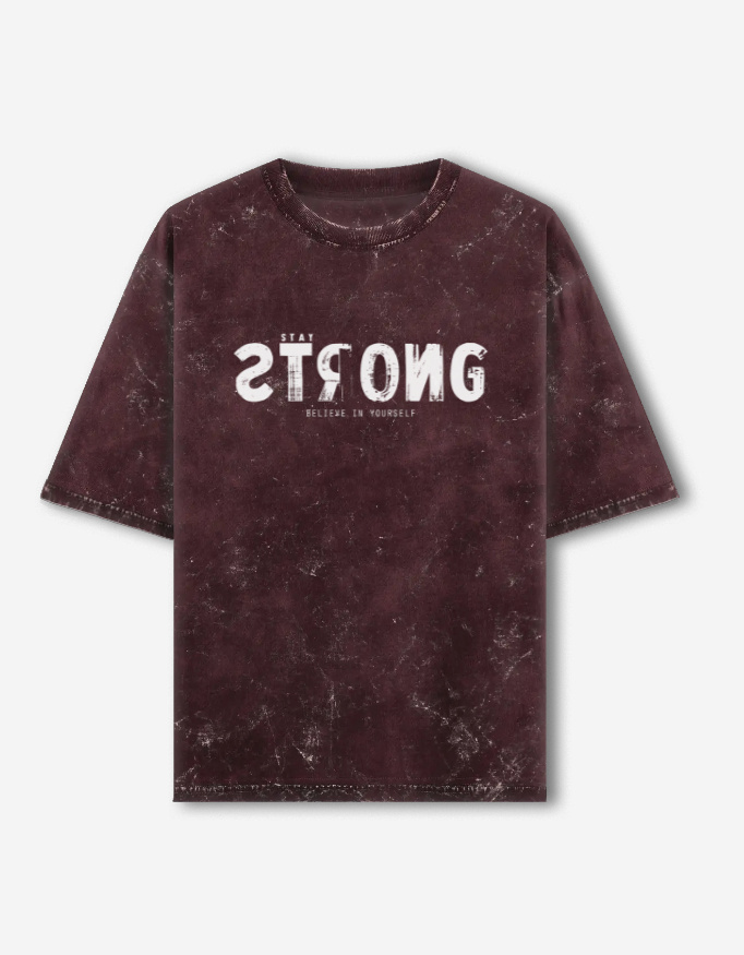 Stay Strong Acid Washed Oversized T-Shirt - Image 7