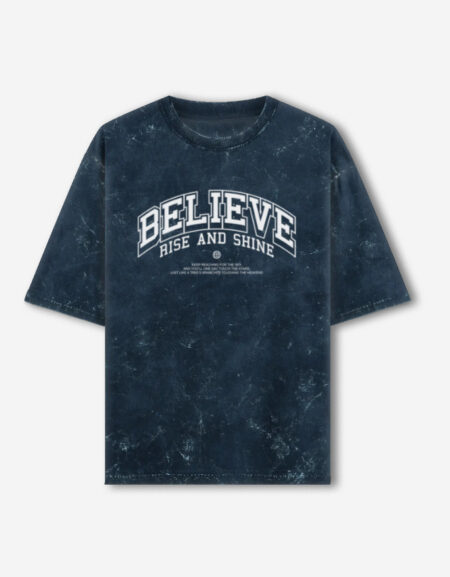 Believe Rise And Shine Acid Washed Oversized T-Shirt