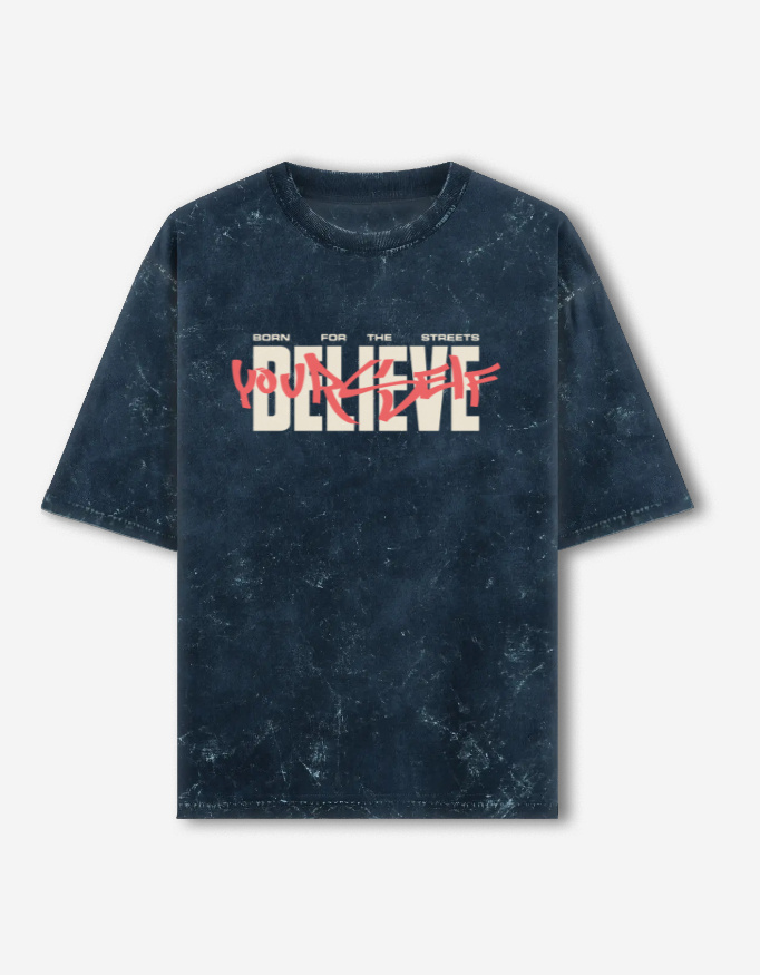 Believe Your Self Unisex Acid Washed Oversized T-Shirt - Image 10