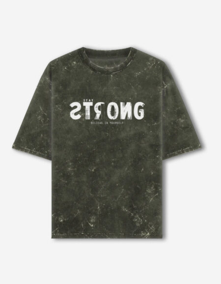 Stay Strong Acid Washed Oversized T-Shirt