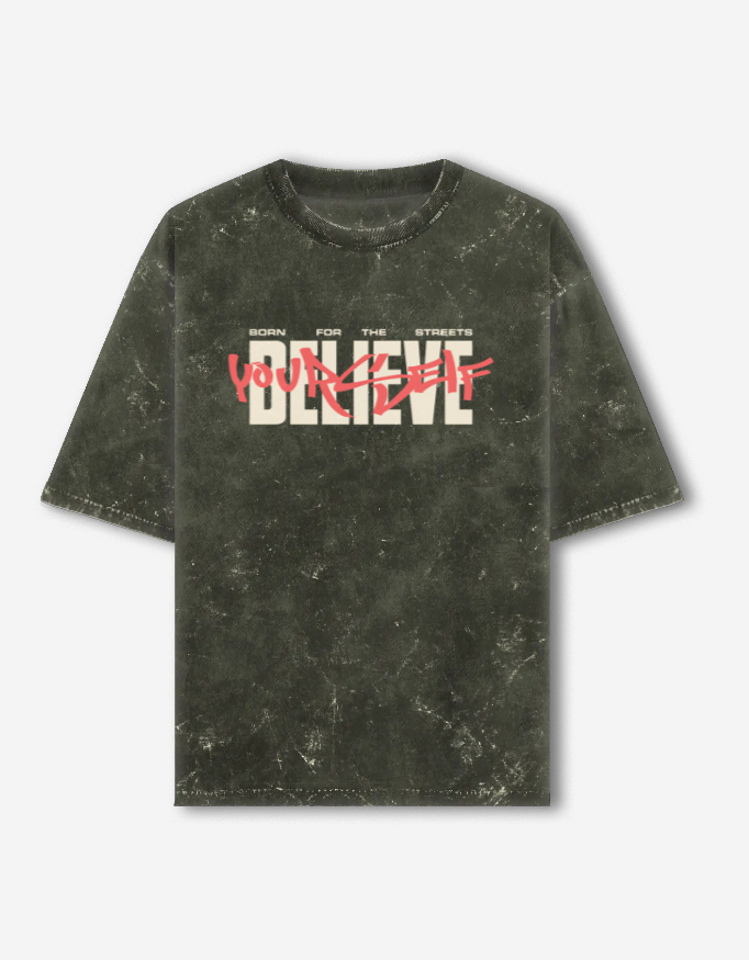 Believe Your Self Unisex Acid Washed Oversized T-Shirt - Image 13