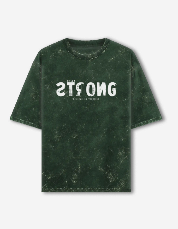 Stay Strong Acid Washed Oversized T-Shirt - Image 4