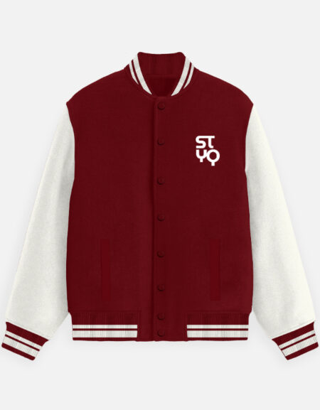 STYQ Unisex Red Varsity Jacket