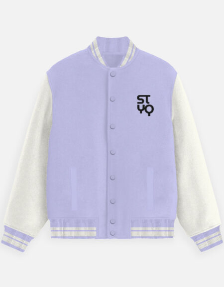STYQ Unisex Lavender Varsity Jacket