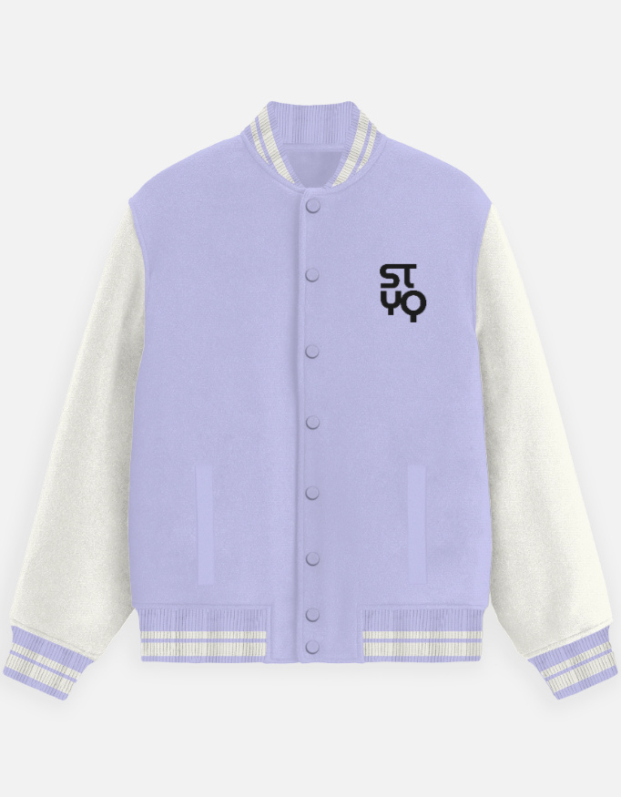 STYQ Unisex Lavender Varsity Jacket