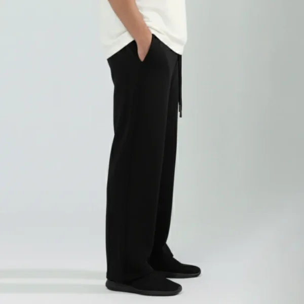 STYQ Black Unisex Baggy Sweatpants - Image 3