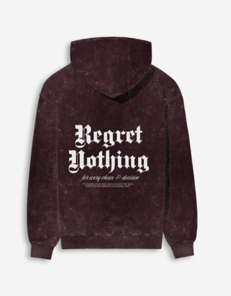 Regret Nothing Unisex Acid Washed Hoodie