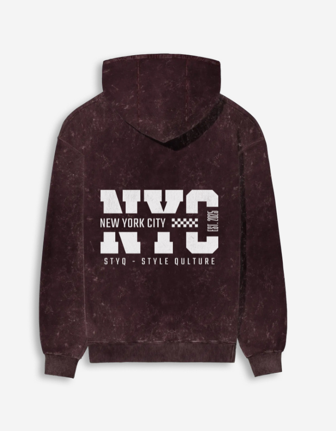 NYC Acid Washed Hoodie - Image 4
