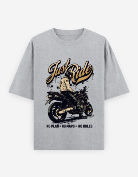 Just Ride Grey Oversized T-Shirt
