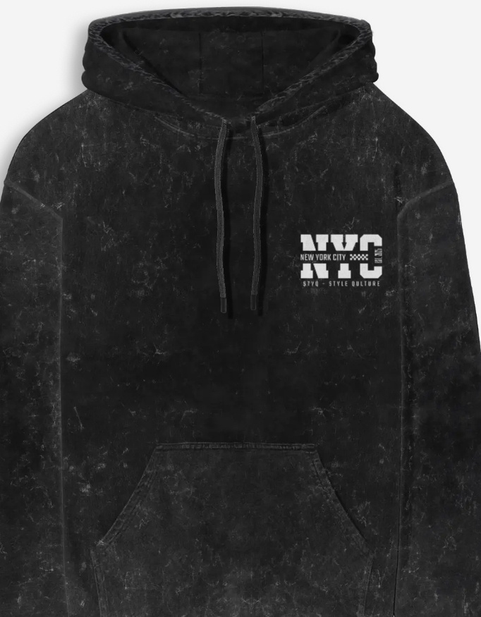 NYC Acid Washed Hoodie - Image 6