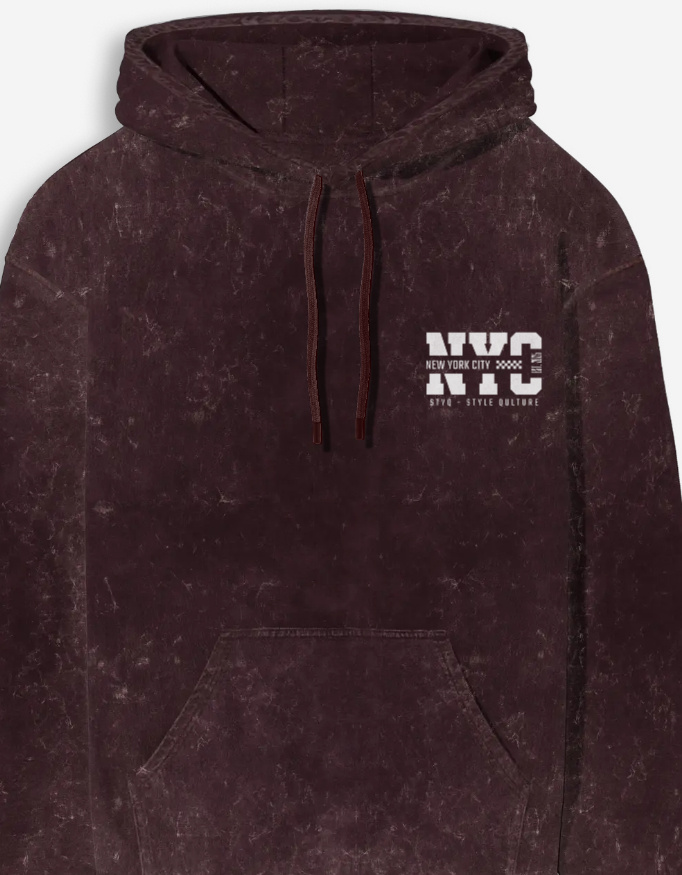 NYC Acid Washed Hoodie - Image 9