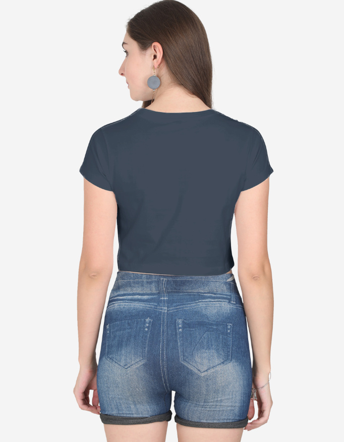 Navy Blue Crop Top - Image 2