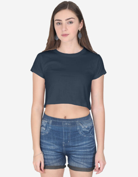 Navy Blue Crop Top