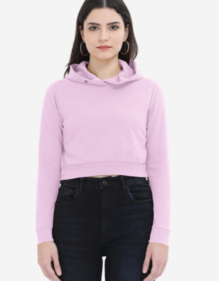Light Baby Pink Cropped Hoodie