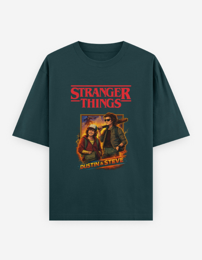 Stranger Things Dustin & Steve Oversized T-Shirt - Image 2